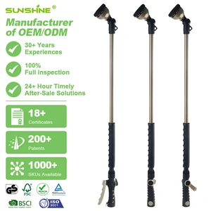 SUNSHINE 10 Patterns Professional Heavy Duty Manual High Pressure 36'' Aluminum Garden Hose Wand Watering For Hanging Baskets