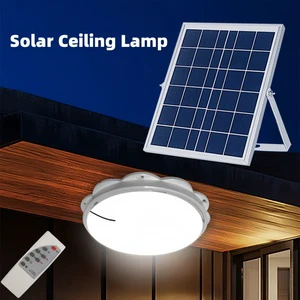 Outdoor Garden Solar LED Ceiling Light IP65 Waterproof with Remote Control for Home Indoor Use