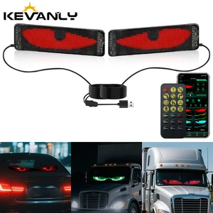 Dynamic Devil Eyes LED Panel Display Car Flexible Windshield Light Board Smart Scrolling Message Soft LED Animation