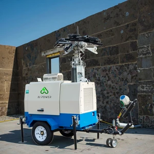 High Mast Lighting Tower Light Portable Mobile AC Signal 10kva Generator Compatible LED Lights IP65 Garden Application 90 Degree
