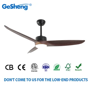 Modern Design 52 Inch Indoor Living Room Ceiling Fan with 3 ABS Blades LED Light DC Motor Remote Control