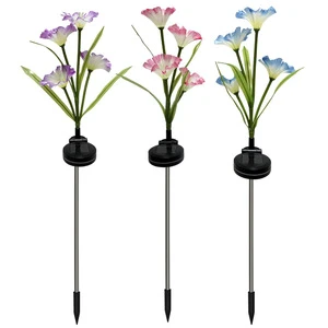 LED Garden Stake Lights with Solar Power Outdoor Waterproof Red Spider Lily Flower Design IP65 Induction Lamps