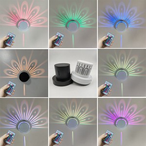 3W Round Base RGB Remote Control Wall Lamp Decorative Wall Lamp Color-changing Wall Lamp 16 Color Color Changing Background Lamp