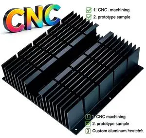 Dongguan Aluminum Black Anodized Radiator Copper CNC Machining Services Customized Extruded Heatsink for Industrial Equipment