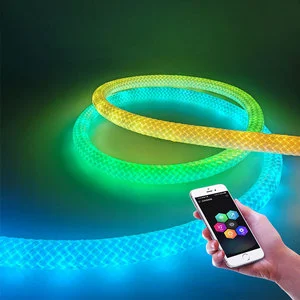 360 Degree Woven RGBIC Color Changing Silicone LED Neon Tube and Strip Rope Lights CE Certified App Control for Indoor Use