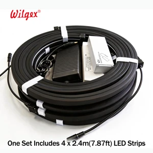 LED Light Strip Wood Slat Panels Silicone IP65 Waterproof Dimmable Smart WiFi Control Flexible PCB Easy Installation High CRI 90