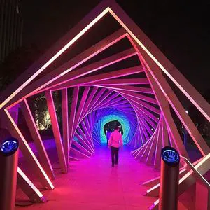 ANPU 3D RGB LED Christmas Time Tunnel Arch Motif Light Stainless Steel Waterproof Lamp Outdoor Landscape Garden Park Gate Door