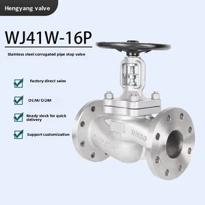 304 Stainless Steel Flange Globe Valve WJ41W-16P Bellows High Temperature High Pressure Pneumatic Water Cut-off Valve
