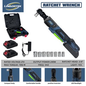 21V Portable Ratchet Wrench Set 3/8inch Rechargeable Brush Motor Ratcheting Wrench With Light 70Nm For Car Maintenance LDRW02