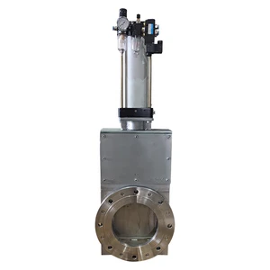 TF PZ673H Flange Stainless Steel Hard Seal Knife Gate Valve For Water Medium Pneumatic PN10/16