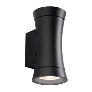Hot Sell Black Aluminum Small Waist Cylinder 2*gu10 Garden Outdoor up and Down Wall Sconce Light