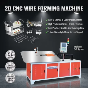 Customizable 3-8mm Multi Function CNC Automatic Stainless Steel Iron Wire Shaping 2D Metal Wire Bender 2D Wire Bending Machine