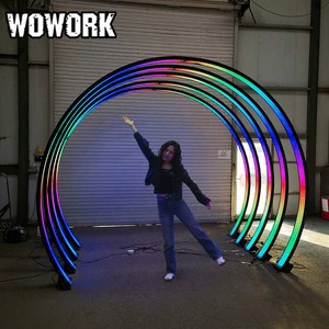 2026 WOWORK LED Walkway RGB Wedding Round Tunnel Arch Backdrop for Party Wedding Event Decoration