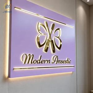 Hot Sell Luxury Shop Store Wall Light Backlit Led Letter Signage 3d Business Logo Led Illuminated Sign For Indoor Outdoor Decor