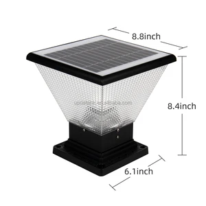 Outdoor High Lumen Fence Wall Light IP65 Waterproof IP65 Solar Gate Post Pillar Light with Remote Control