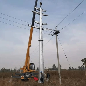 Octagonal Steel Utility Pole for Outdoor Lighting Power Grid and Communication Network with Step Bolt
