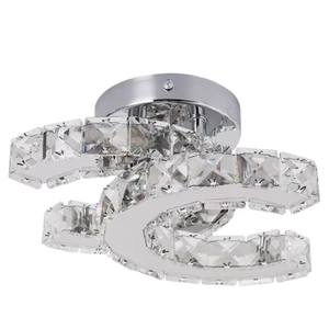 Luxury 3-Color Dimmable LED Ceiling Lamp Modern Crystal Design for Living Room Bedroom AC Powered Ceiling Light Fixture