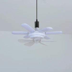 Fan Light LED DC Motor Folding with Remote Control Modern ABS Material Bedroom Dimmable