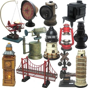 Custom Iron Big Ben Blowtorch Bridge Candleholder Headlight Tower Lighthouse Hurricane Signal Miner's Lamp Signpost Stove Decor