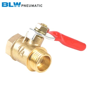 DN15 Copper Pneumatic Ball Valve with Red Handle 1/4 Inch Air Pump Outlet Connector Air Compressor Switch for Gas Media