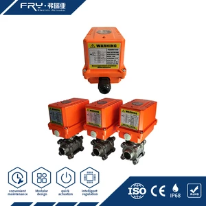 Mini Compact Electric Motorized Ball Valve Actuator Part Turn Type Duty Rating S2 10min For Water Oil Gas