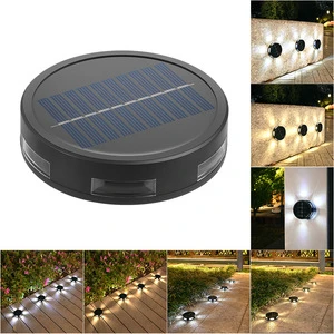 18650Lithium Battery All Weather Outdoor 6LED 5V Round Solar Panel Wall Lamp Solar Underground Light Garden Yard Landscape Light