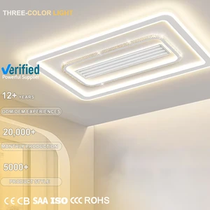 Heater Fan Winter Warmer Minimalist Bedroom Living Room Bladeless AC Powered LED Ceiling Fan with Light and Remote Control