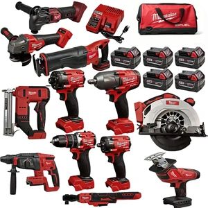 Bulkorder Price Red 18V Battery-powered Multi-tool Combination Household Electric Tool Set,with Battery&Charger Nail Gun ToolSet