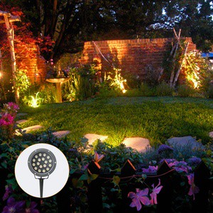 Outdoor Lighting IP65 24W Lawn Light With Installation Spike and Power Supply Box Tree Spotlight
