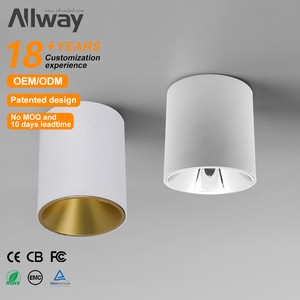 ALLWAY Dimmable Surface Mounted Aluminum IP54 Waterproof COB Modern Down Light Housing Commercial 10W 20W 30W 40W LED Downlights