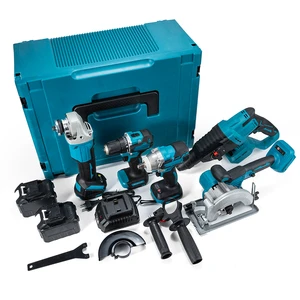 4pcs Set Combination Power Tool Kits Brushless Electric Hammer Impact Drill Angle Grinder Cordless Wrench Portable Circular Saw