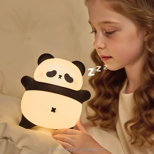 Wholesale Rechargeable Silicone Panda LED Lamp with Warm White Light Snoring & White Noise Night Light for Baby Room Bedroom