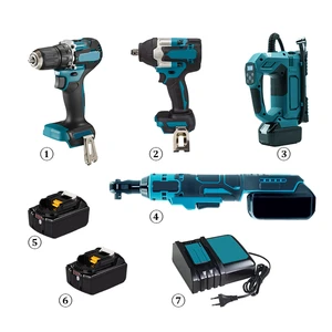 Set Power Tools High Torque Brushless Tool Kit Complete With 18V 6.0Ah Battery Pack And DC18RC Charger