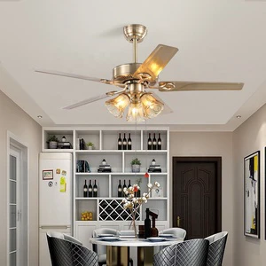 Classic Remote Control Pull Chain Led Ceiling Fan Lights for Hotel Decoration