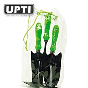 UPTI Taiwan Made High Quality Professional Green PP Handle 3 Pcs Gardening Tools Set in Bag