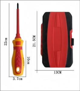 Electrician Repair Tools Kit 13pcs 1000V Changeable Insulated Screwdrivers Set Magnetic Slotted Bits DIY Plastic OEM