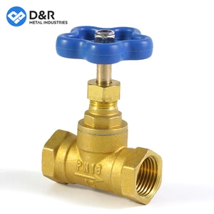 D&R Factory Direct Supply Globe Valve - Brass Valve Stem, Plastic Handwheel & Natural Brass Finish (Customizable)