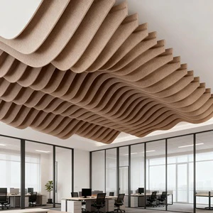 Modern Hotel & School Acoustic Ceiling Panels 100% Polyester Fiber NRC 0.75 Eco-Friendly Sound Absorption