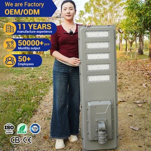 High Lumen All in One Project Use Ip65 300W 400W 500W 6500K Integrate Aluminum Pc Smd Outdoor Led Solar Street Light