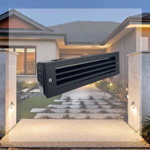 Modern Outdoor IP65 Waterproof Long Strip LED Wall Light with Polycarbonate Diffuser Recessed Wall Mount Garden Dimmable
