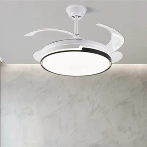 Modern White Ceiling Fan with Light for Bedroom Fan Lamp Led Ceiling Fan Light and Remote Control 3 Color Dimmable