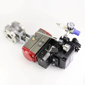 XNFM Pneumatic V-Type Ball Valve VQ647W-16P 304 Stainless Steel Pressure Reducing Valve EPDM Seal Adjustment Suits Water Sizes
