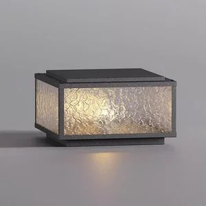 IP65 Waterproof Modern Outdoor Square Pillar Post Light Black Acrylic Column Lamp for Garden Yard Porch Fence Decoration