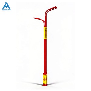 Wholesale Waterproof Solar Street Light Pole Hot Dipped Galvanized Steel Single/Double Arm High Brightness Wind Resistant