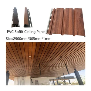 Low Cost Fireproof PVC Soffit Ceiling Panel With Ceiling Grid For Mall & Hotel Indoor/Outdoor Roofing Decoration