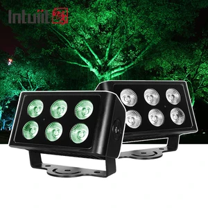 Professional DMX512 LED City Color Wash Light 6x5W 4in1 RGBW IP65 Outdoor Architectural Spotlight 20-40 Beam Angle Stage