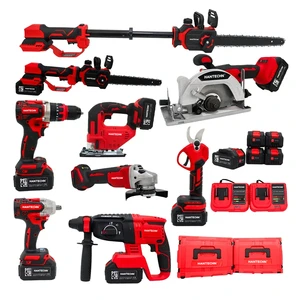 Multi-functional Industrial Grade 8 Piece Cordless Power Tool Combo Set for Home Improvement and Construction