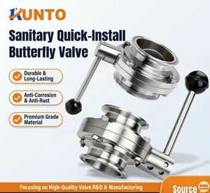 RUNTO Sanitary Butterfly Valve 316L SS Tri-Clamp Manual DN15-DN219 Food Pharma Grade CIP SIP ISO 2852 3A Certified Zero Leakage