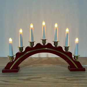 North Europe Five-Light Wood Candle Bridge Lamp for Indoor Christmas Atmosphere Lighting Elegant Christmas Light Decoration