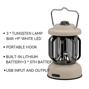 Multifuncional Retro Hiking Rechargeable Outdoor Lantern Tent LED Camping Light Household Stepless Dimming Outdoor Camping Light